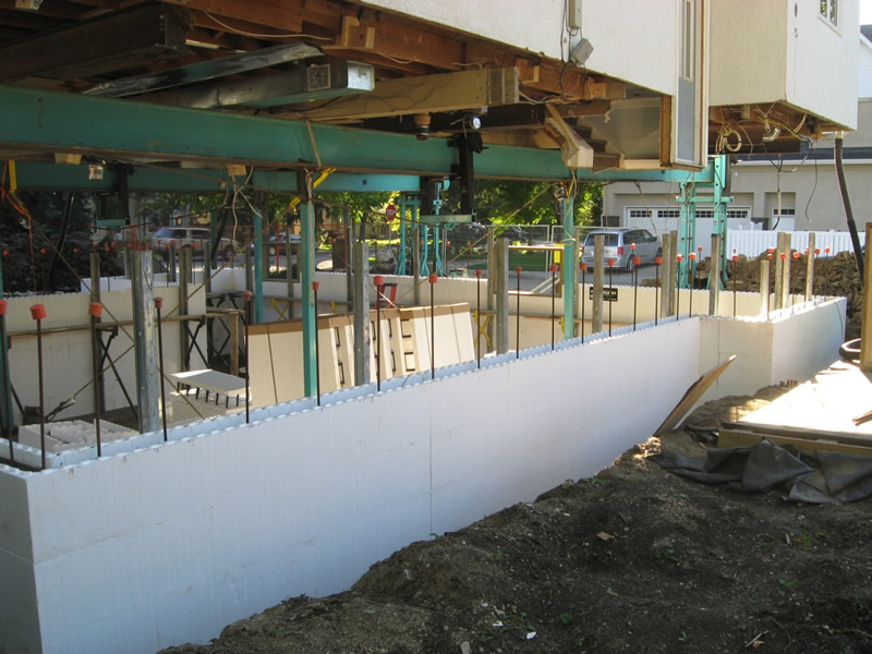 Construction of Insulated Concrete Form (ICF) wall
